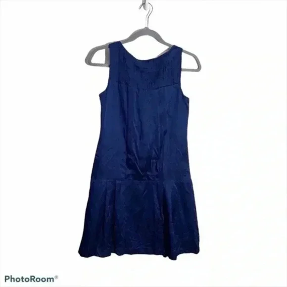 Laundry by design blue sleeveless 100% silk dress 4 - Picture 2 of 5